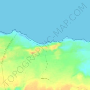 Mapa topográfico Dunas de Taroa, altitud, relieve
