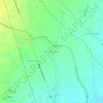 Mapa topográfico Concepcion, altitud, relieve