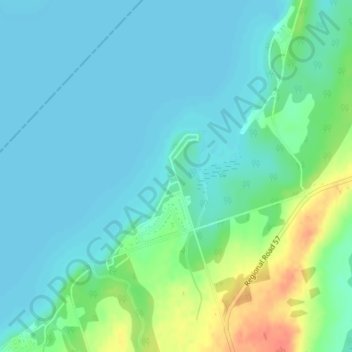 Mapa topográfico Scugog Point, altitud, relieve
