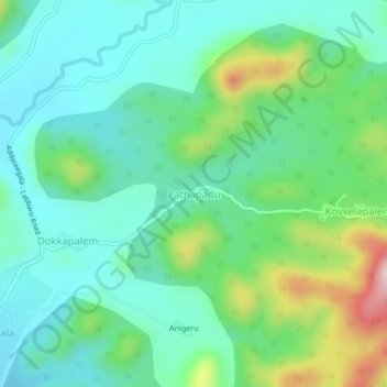 Mapa topográfico Pathapadu, altitud, relieve