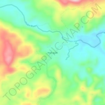 Mapa topográfico Han-ayan, altitud, relieve