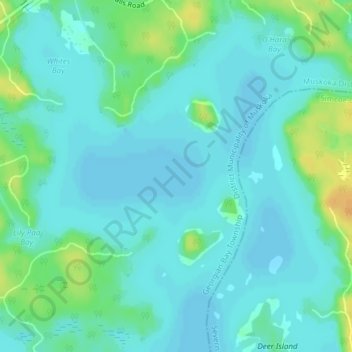 Mapa topográfico Gloucester Pool, altitud, relieve