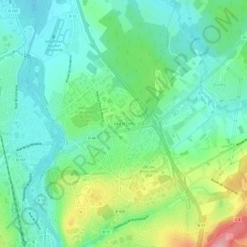 Mapa topográfico Saut le Cerf, altitud, relieve
