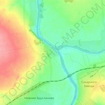 Mapa topográfico Тютчево, altitud, relieve