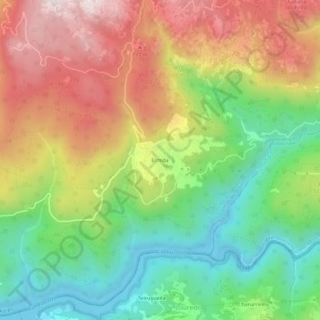 Mapa topográfico Ermida, altitud, relieve