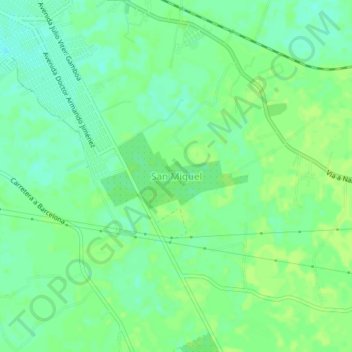 Mapa topográfico San Miguel, altitud, relieve