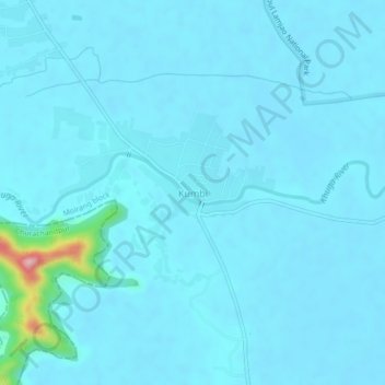 Mapa topográfico Kumbi, altitud, relieve