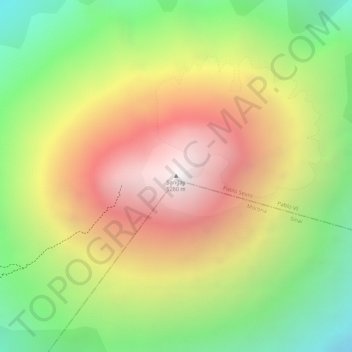 Mapa topográfico Sangay, altitud, relieve