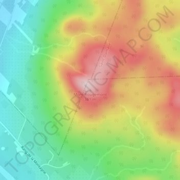 Mapa topográfico Mont Rougemont, altitud, relieve