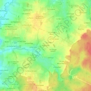 Mapa topográfico Plein Soleil, altitud, relieve