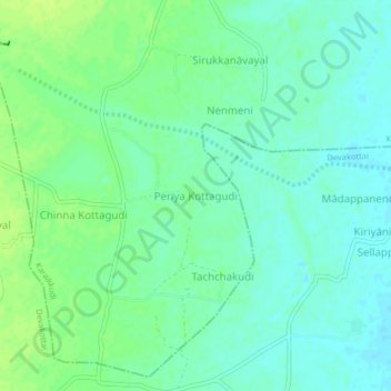 Mapa topográfico Periya Kottagudi, altitud, relieve