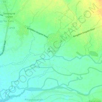 Mapa topográfico Santor, altitud, relieve