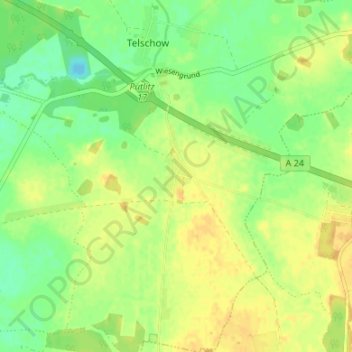 Mapa topográfico Weitgendorf, altitud, relieve
