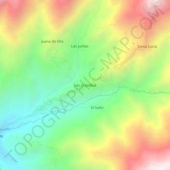 Mapa topográfico San Cristóbal, altitud, relieve