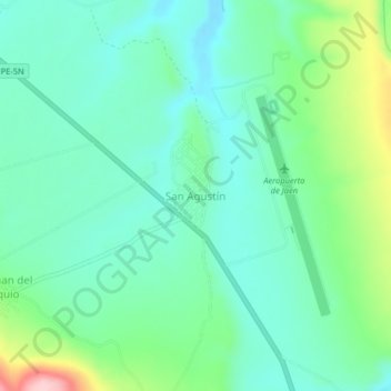 Mapa topográfico San Agustín, altitud, relieve