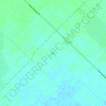 Mapa topográfico Guy, altitud, relieve