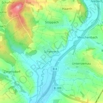 Mapa topográfico Scherneck, altitud, relieve