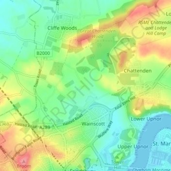 Mapa topográfico The Mount, altitud, relieve