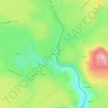 Mapa topográfico Salvignac, altitud, relieve