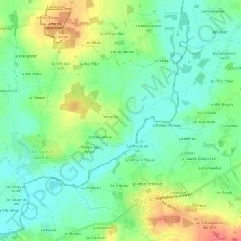 Mapa topográfico Le Chêne, altitud, relieve