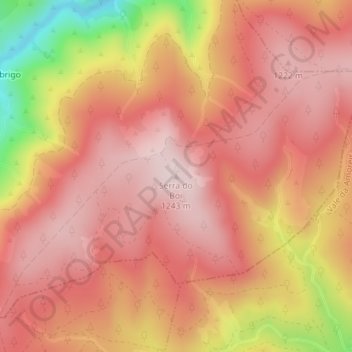 Mapa topográfico Serra do Boi, altitud, relieve