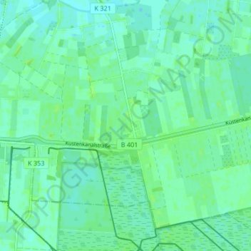 Mapa topográfico Husbäke, altitud, relieve