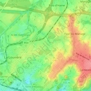 Mapa topográfico La Flache, altitud, relieve