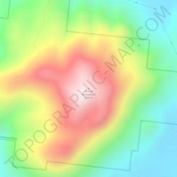 Mapa topográfico Mount Blackwood, altitud, relieve