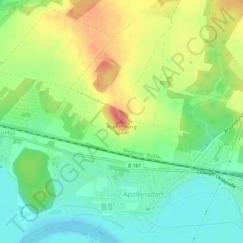 Mapa topográfico Apollensberg, altitud, relieve