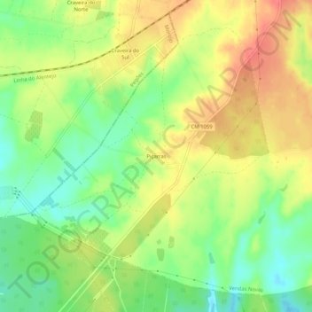 Mapa topográfico Piçarras, altitud, relieve