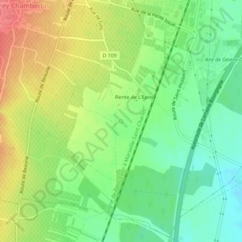 Mapa topográfico Source de la Boïse, altitud, relieve