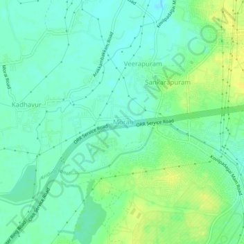 Mapa topográfico Morai, altitud, relieve