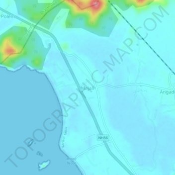 Mapa topográfico Majali, altitud, relieve