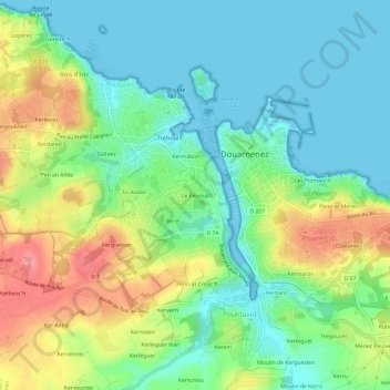 Mapa topográfico Le Reuniat, altitud, relieve