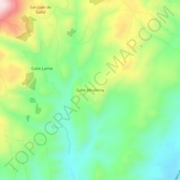 Mapa topográfico Galte Miraloma, altitud, relieve