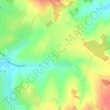Mapa topográfico Bertrou, altitud, relieve