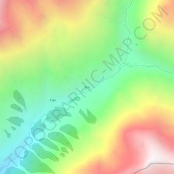 Mapa topográfico Tun, altitud, relieve
