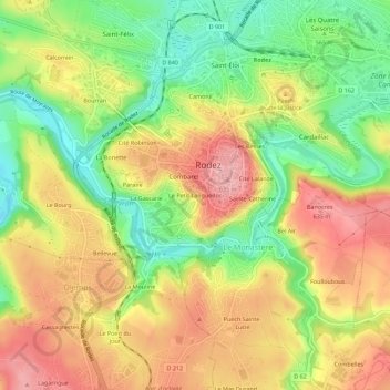 Mapa topográfico Le Petit Languedoc, altitud, relieve
