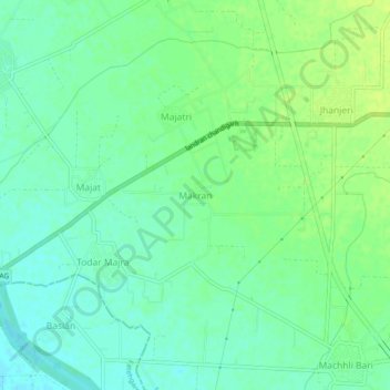 Mapa topográfico Makran, altitud, relieve