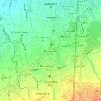 Mapa topográfico Malagasang 2-A, altitud, relieve