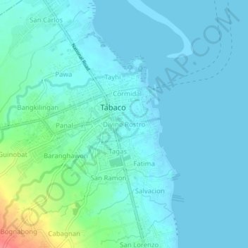 Mapa topográfico Divino Rostro, altitud, relieve