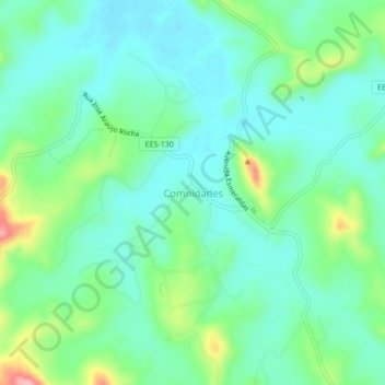Mapa topográfico Comnidades, altitud, relieve