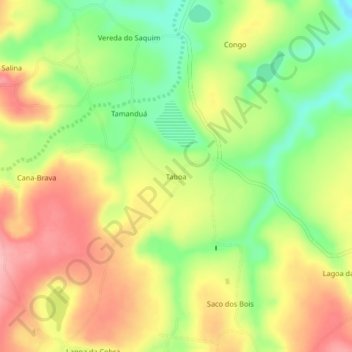 Mapa topográfico Taboa, altitud, relieve