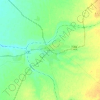 Mapa topográfico Jojawar, altitud, relieve
