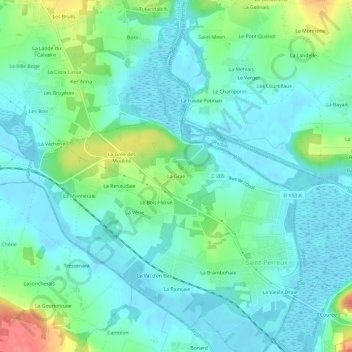 Mapa topográfico La Graë, altitud, relieve