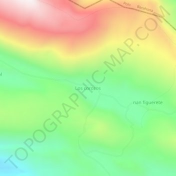 Mapa topográfico Los corozos, altitud, relieve
