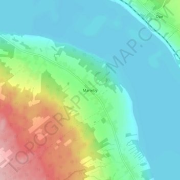 Mapa topográfico Marieby, altitud, relieve