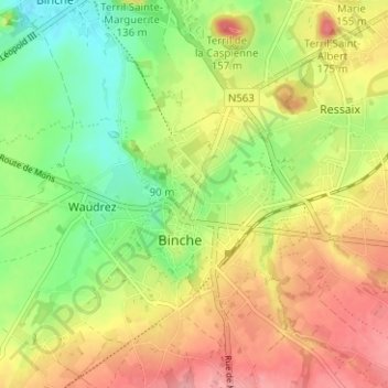 Mapa topográfico Porte Neuve, altitud, relieve
