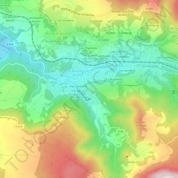 Mapa topográfico Fenestre, altitud, relieve