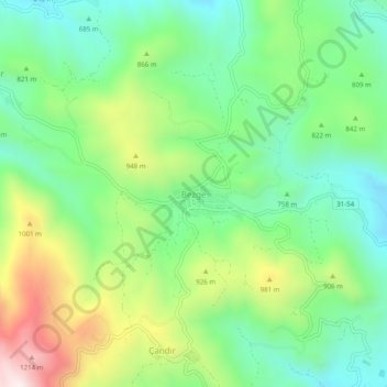 Mapa topográfico Bezge, altitud, relieve
